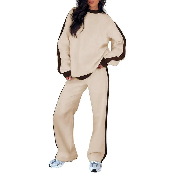 SANDI™ - Comfortable 2-Piece Lounge Set Sweatshirt & Straight Leg Pants - MABEL LONDON