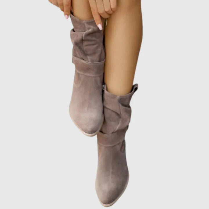 Corissa | Suede Ankle Boots - MABEL LONDON