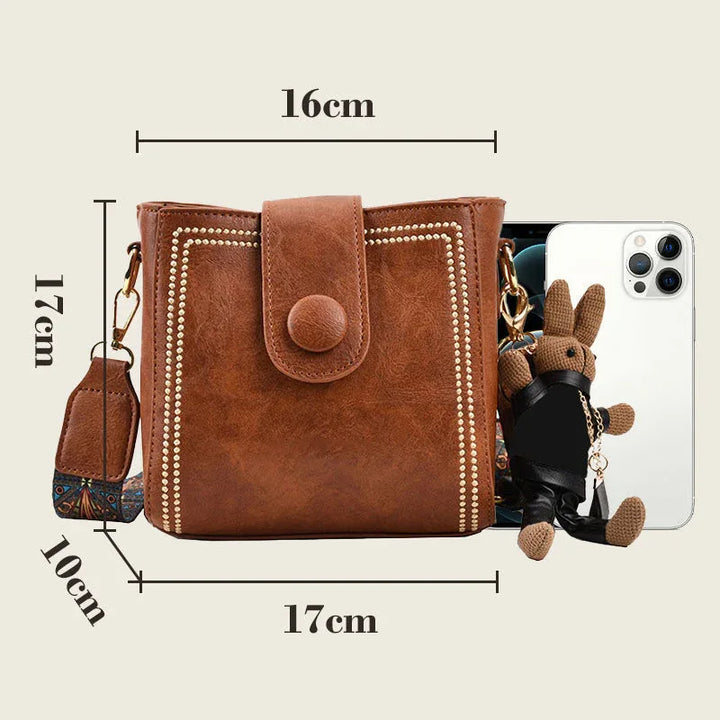 Ethel | Vintage Shoulder Bag with Adjustable Strap - MABEL LONDON