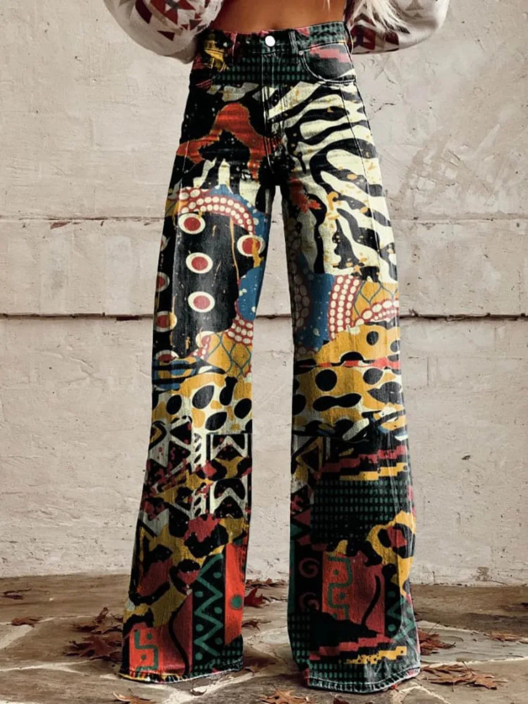 FELICITY™ - Artistic Print Wide-Leg Pants - MABEL LONDON