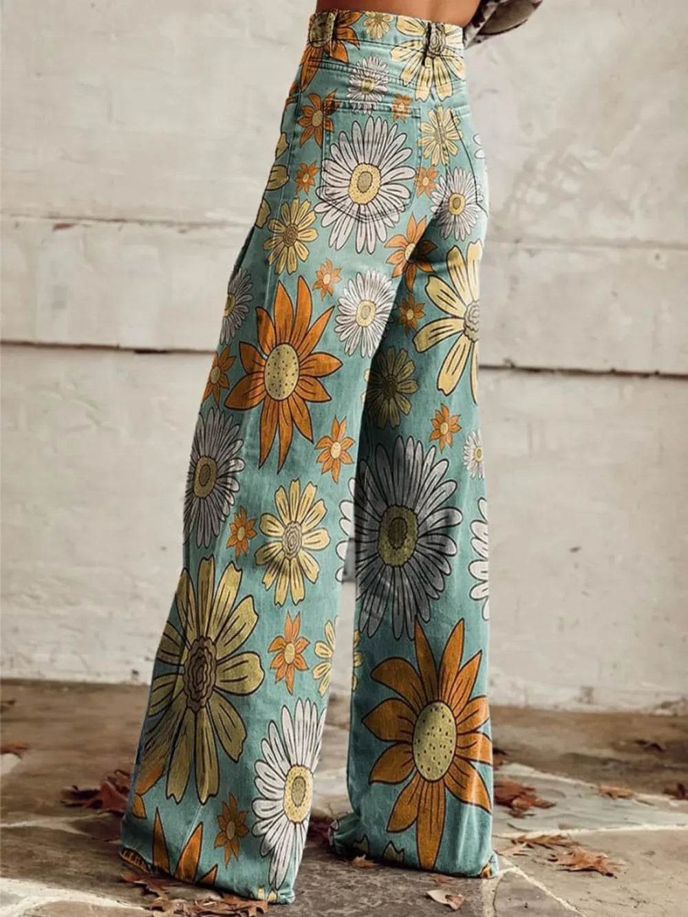 DAISY™ - Vintage Floral Wide-Leg Pants - MABEL LONDON