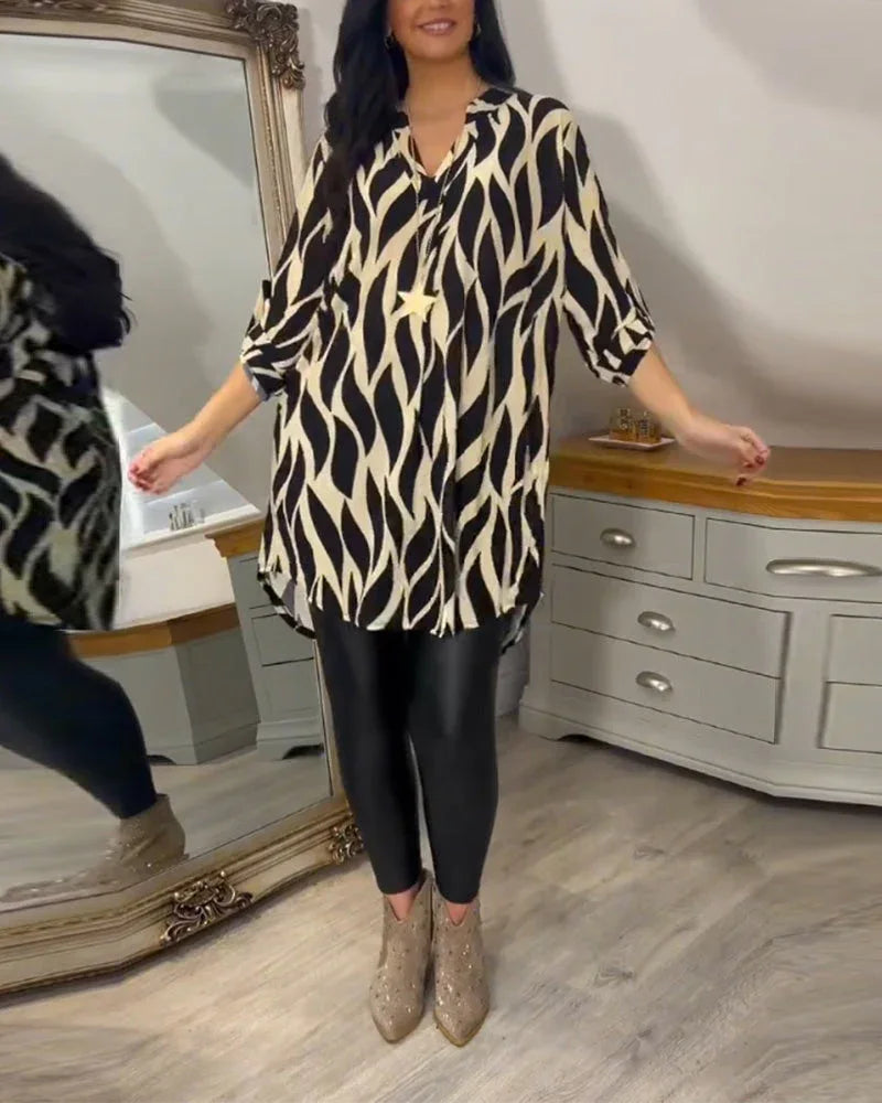 ALEXANDRA™ - Printed Loose-Fit Top - MABEL LONDON