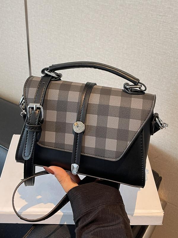 ALWINA™ - TRENDY CONTRAST STITCHING SMALL SQUARE SHOULDER BAG - MABEL LONDON