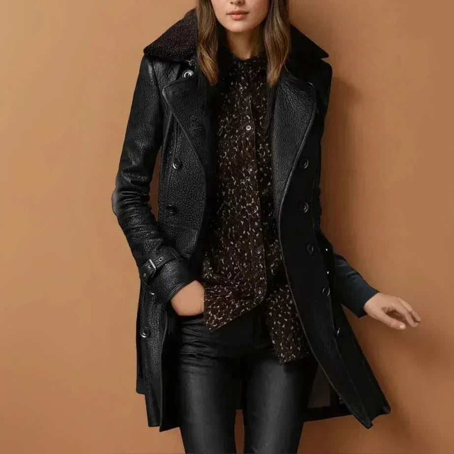 Eirlys | Classic Leather Coat - MABEL LONDON