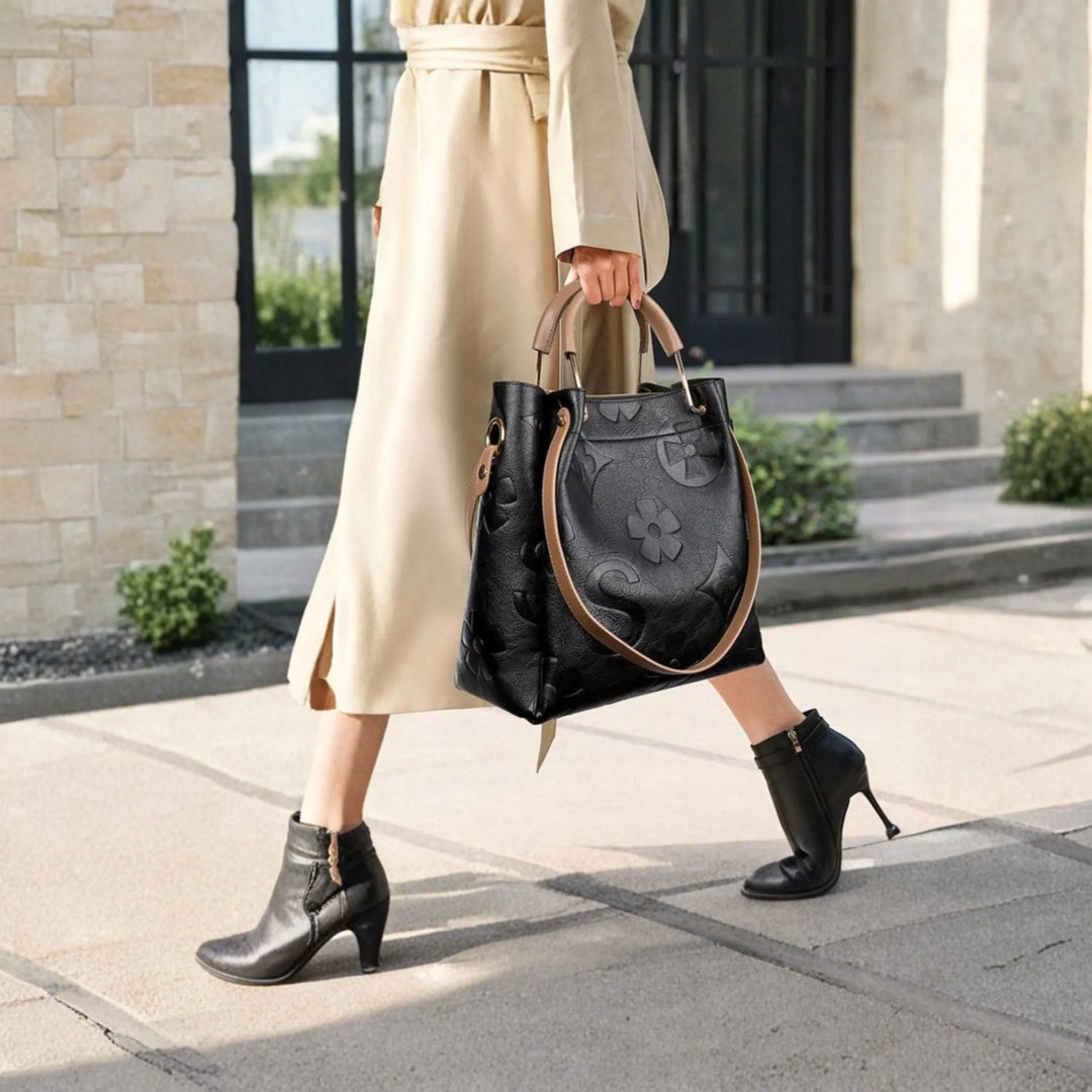 SAYALA™ - Classy Fashionable Floral Embossed Handbag and Crossbody Bag - MABEL LONDON