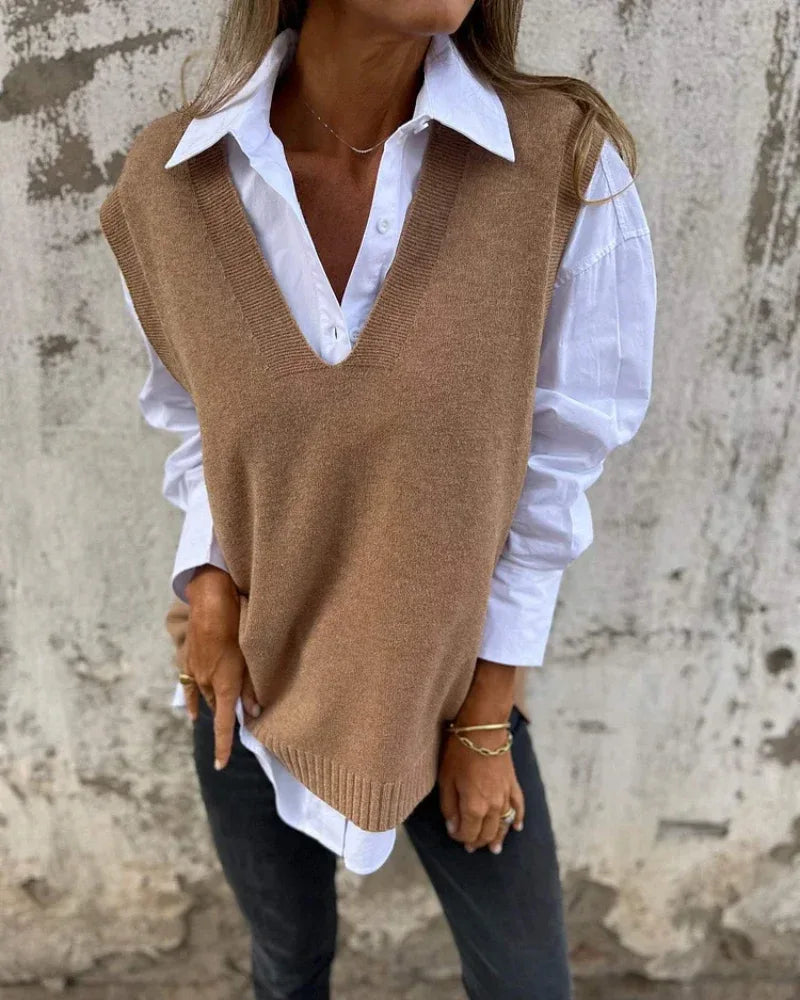 EVELYN™ - Stylish Knit Sweater Vest - MABEL LONDON