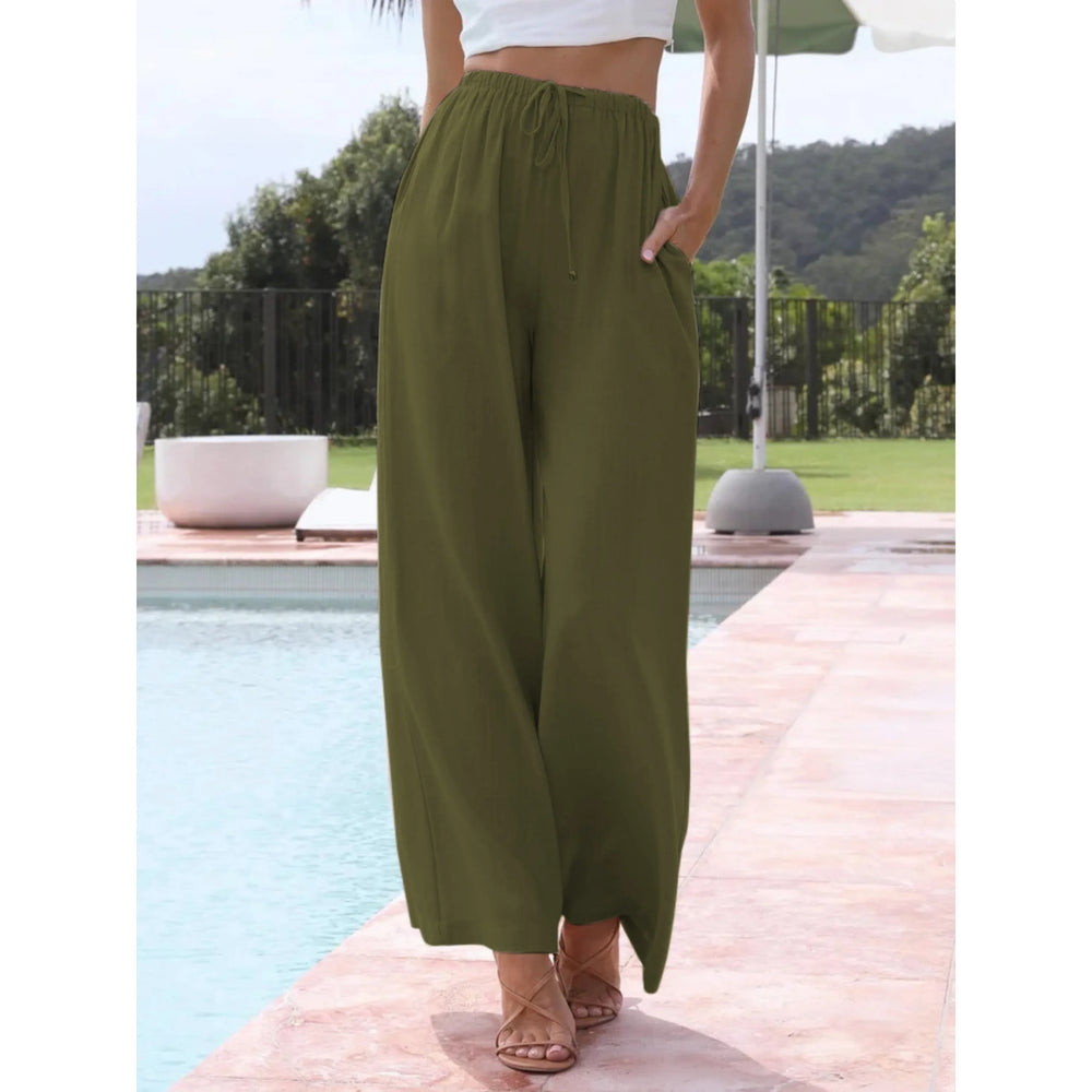 VIRENA™ – Relaxed Lightweight Wide Leg Summer Trousers - MABEL LONDON