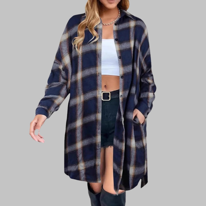 PALOMA™ - Classy Button Down Plaid Long-Sleeve Jacket - MABEL LONDON