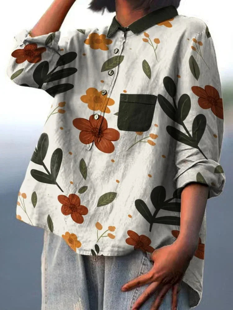 ELEANOR™ - Elegant Plant Art Shirt - MABEL LONDON