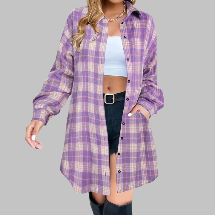 PALOMA™ - Classy Button Down Plaid Long-Sleeve Jacket - MABEL LONDON