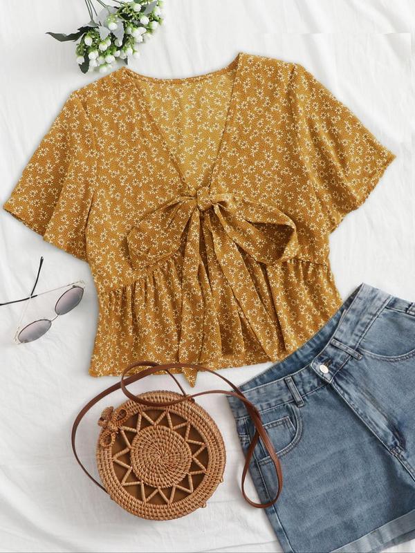 ALTHEA™ – Casual Summer V-Neck Flowy Top - MABEL LONDON