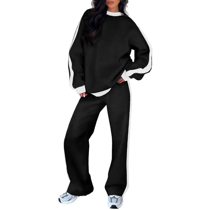 SANDI™ - Comfortable 2-Piece Lounge Set Sweatshirt & Straight Leg Pants - MABEL LONDON