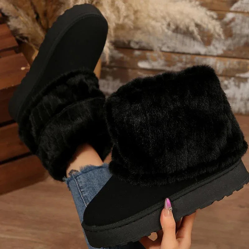 WILLOW™ - Stylish Fluffy Faux Lined Snow Boots for Winter Wear - MABEL LONDON