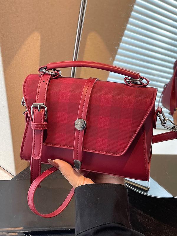 ALWINA™ - TRENDY CONTRAST STITCHING SMALL SQUARE SHOULDER BAG - MABEL LONDON