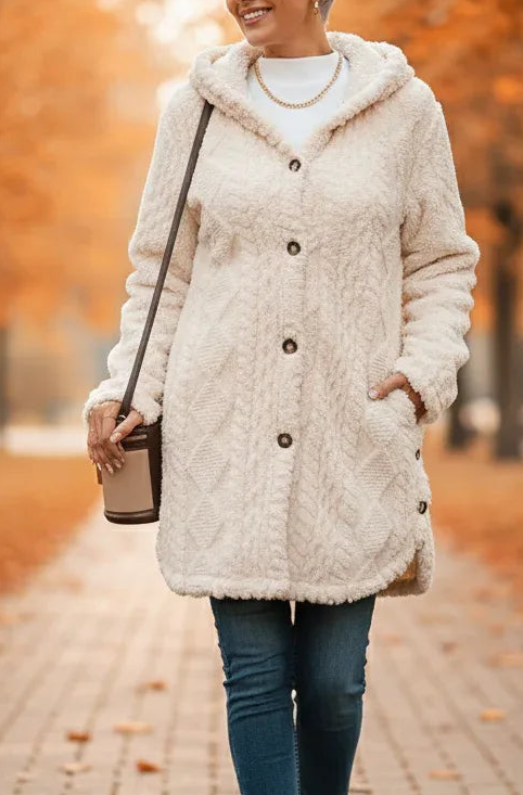 Aria – Cozy Argyle Knit Coat - MABEL LONDON