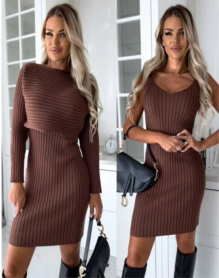 LARISSA™ - Ribbed Knit Two-Piece Set - MABEL LONDON