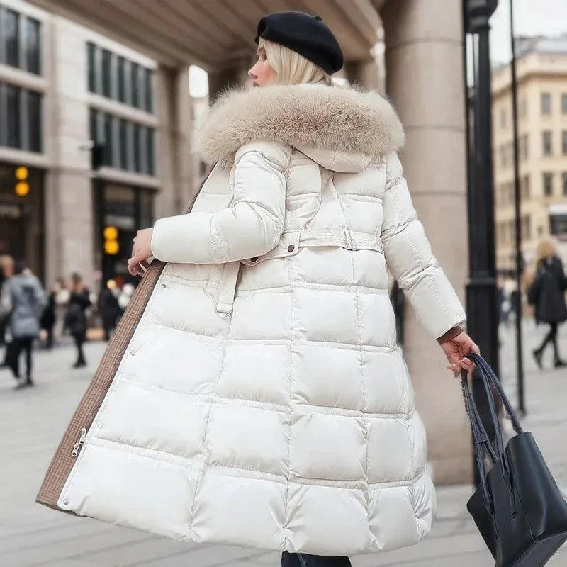 LUCIA™ | Designer Winter Parka with Fur Hood - MABEL LONDON