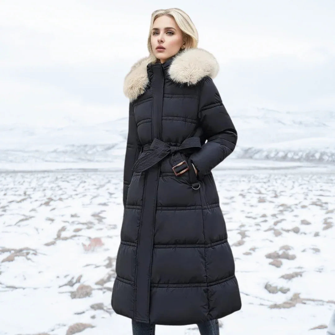 LUCIA™ | Designer Winter Parka with Fur Hood - MABEL LONDON