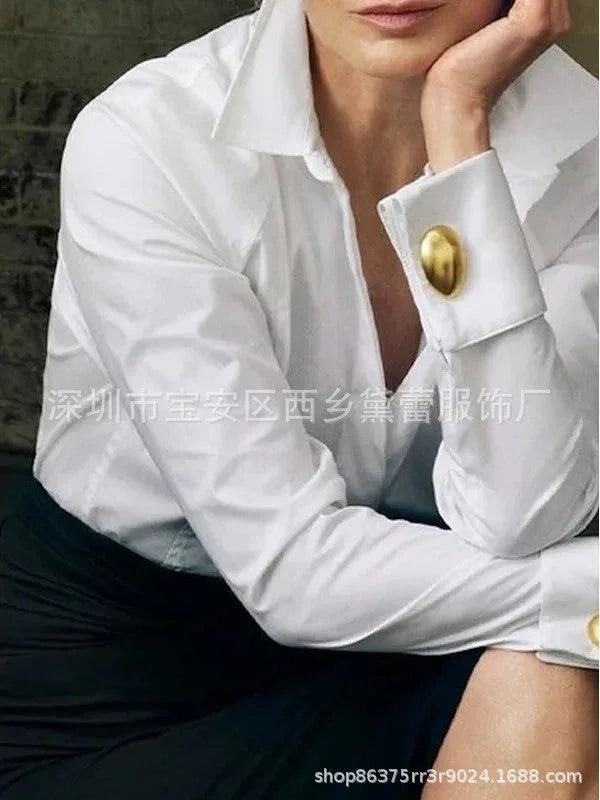 LANI™ – Elegant Tailored Button-Down Blouse - MABEL LONDON