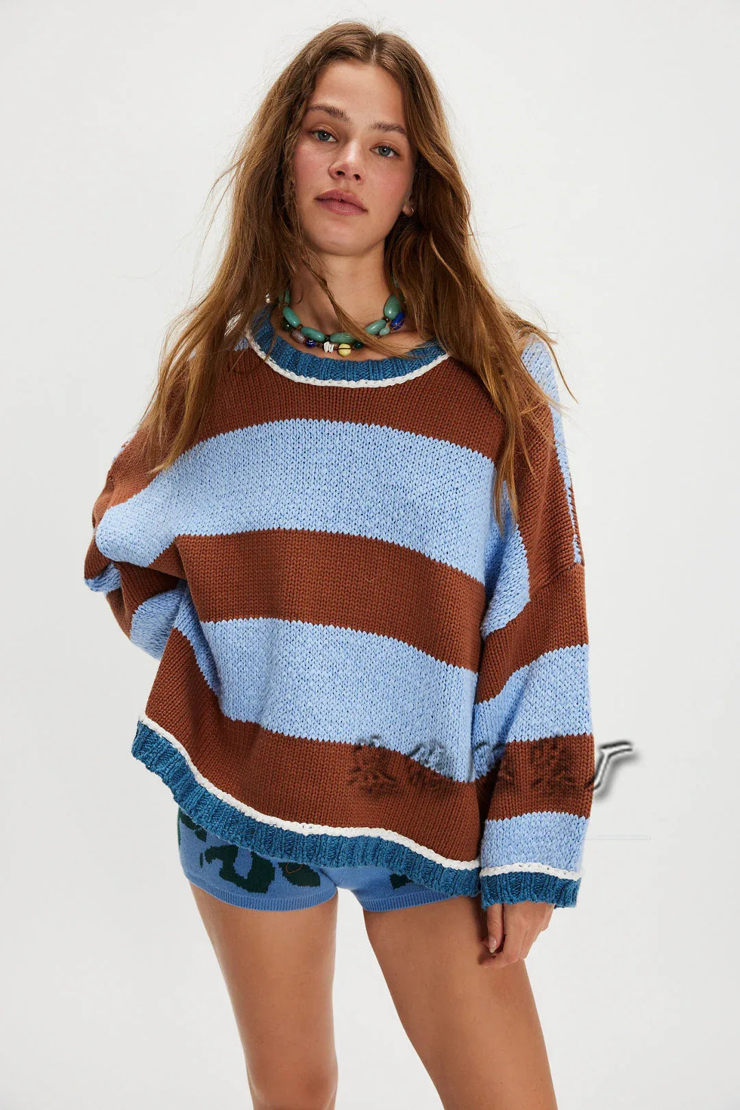 XIANG™ - Classic Striped Crew Neck Sweater - MABEL LONDON