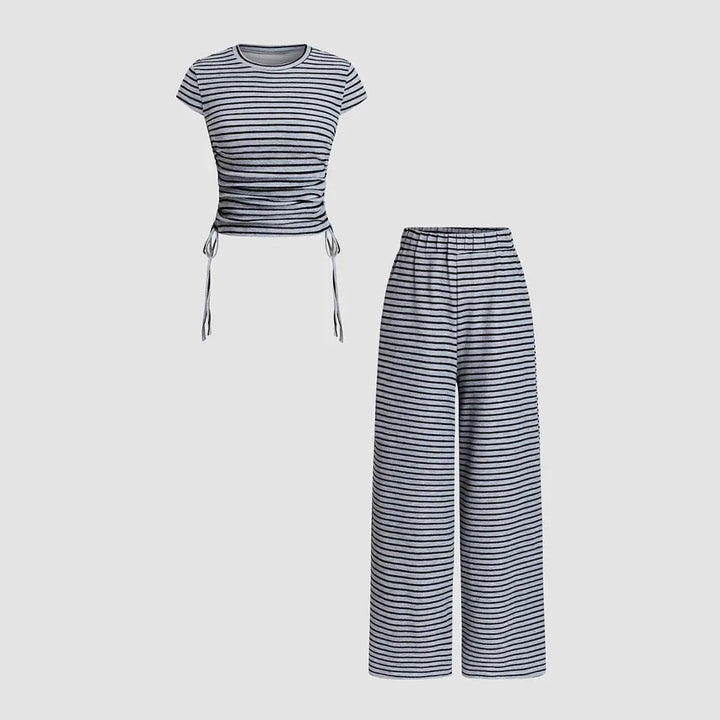 CHESA™ – Casual Striped Co-ord Lounge Set - MABEL LONDON