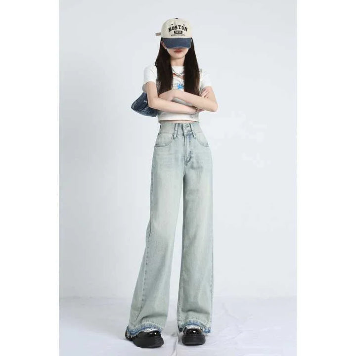 MAVINA™ – Summer Loose Fit Hem Jeans - MABEL LONDON