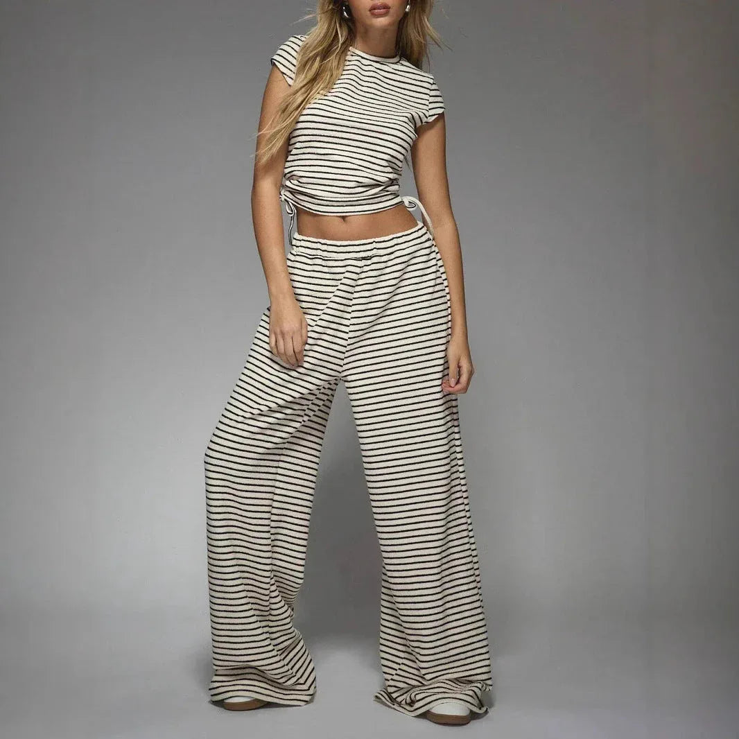 CHESA™ – Casual Striped Co-ord Lounge Set - MABEL LONDON