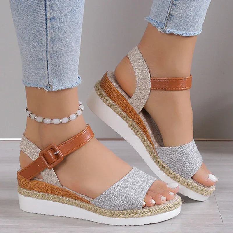 CHARLENE™ – Relaxed Style Wedge Sandals - MABEL LONDON
