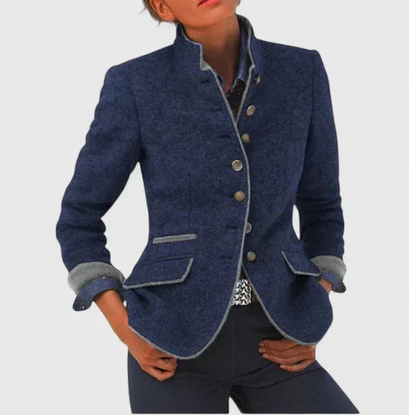 Margaret - Classic Wool Blend Blazer - MABEL LONDON