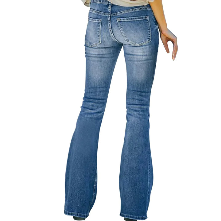 AVELINE™ - Comfortable High Waist Vintage Flared Jeans - MABEL LONDON