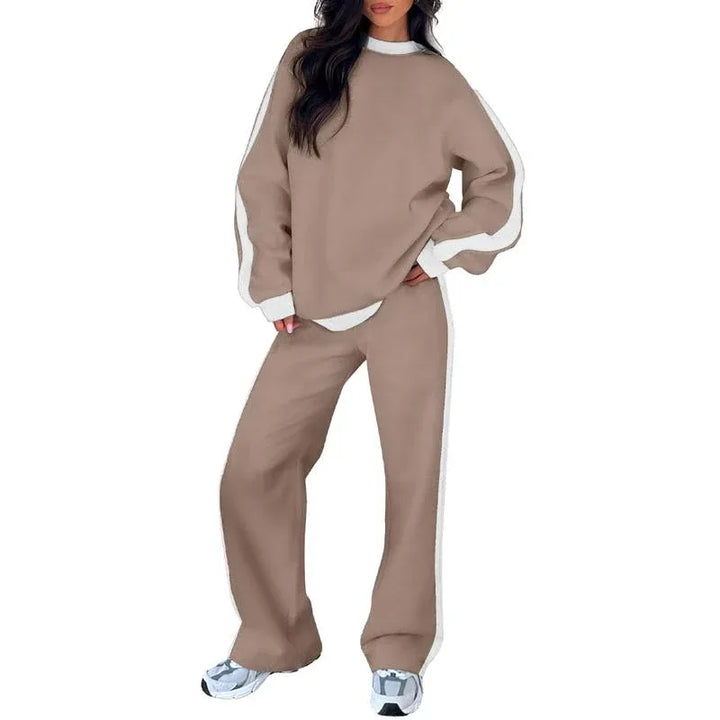 SANDI™ - Comfortable 2-Piece Lounge Set Sweatshirt & Straight Leg Pants - MABEL LONDON