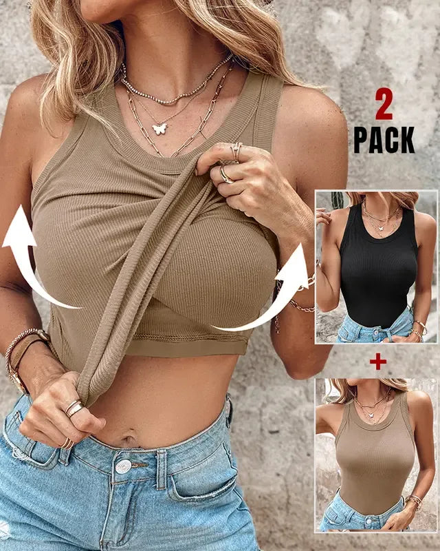 DASHA™ - Comfort Built-In Bra Tank Top (Pack of 2) - MABEL LONDON