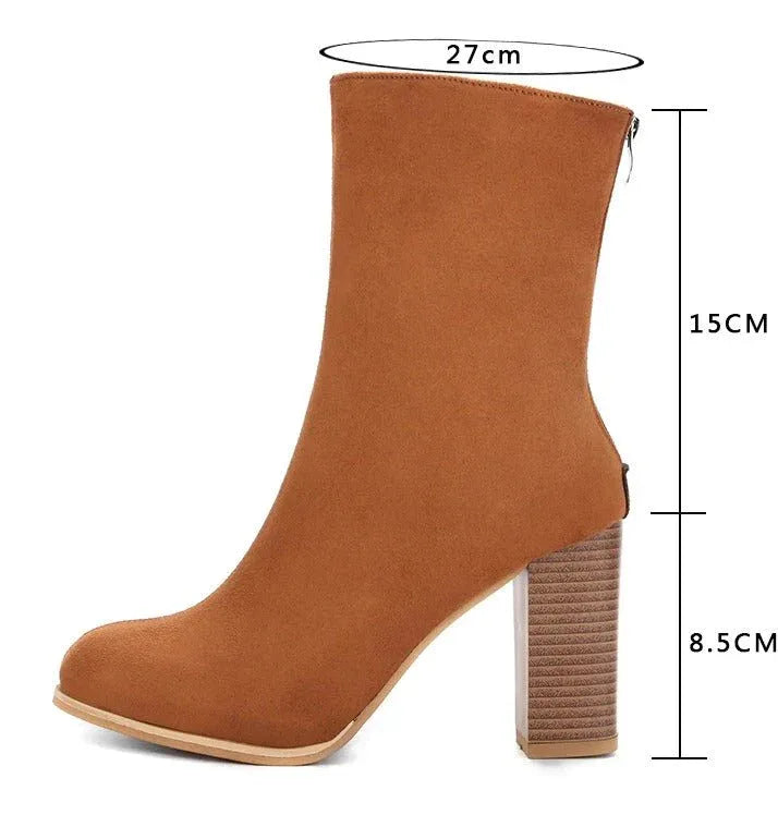 Catalina | Brown High-Heel Boots - MABEL LONDON