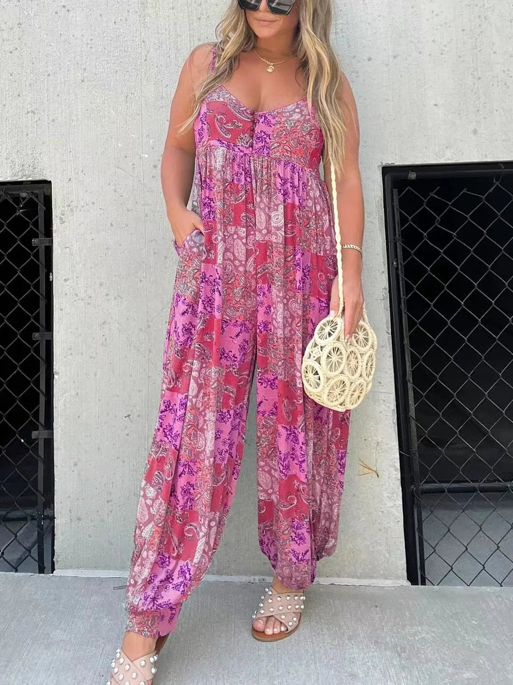 DANICA™ - Boho Balloon Pant Jumpsuit - MABEL LONDON