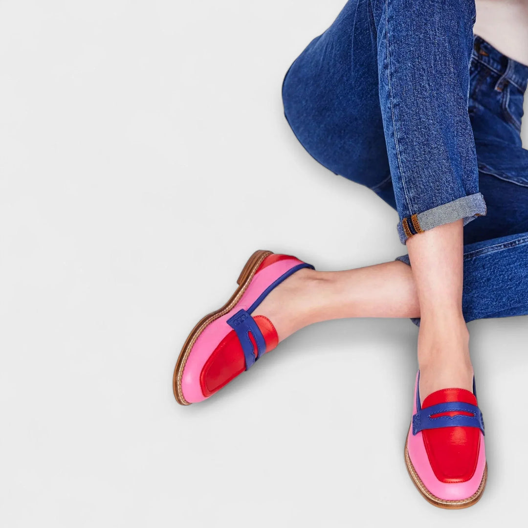 Vivian - Colorful Patchwork Loafers - MABEL LONDON