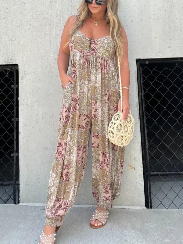 DANICA™ - Boho Balloon Pant Jumpsuit - MABEL LONDON