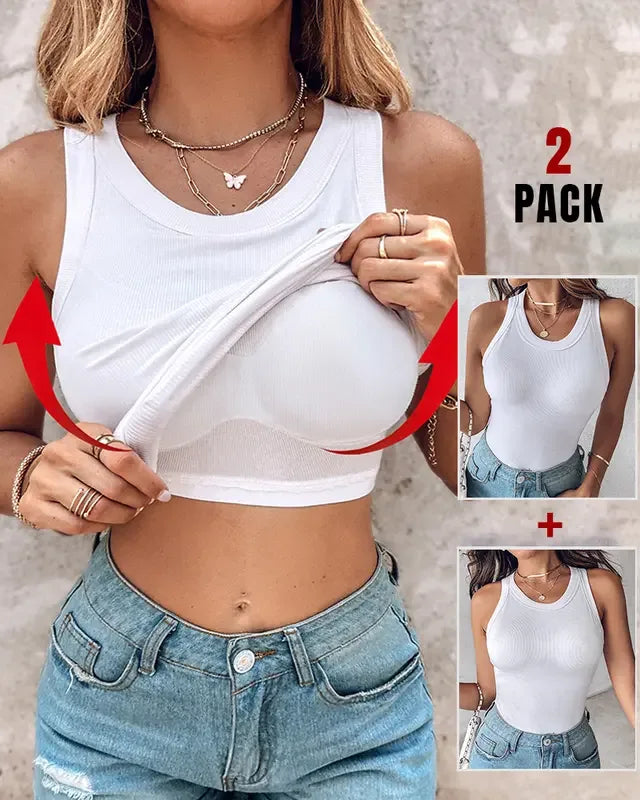 DASHA™ - Comfort Built-In Bra Tank Top (Pack of 2) - MABEL LONDON