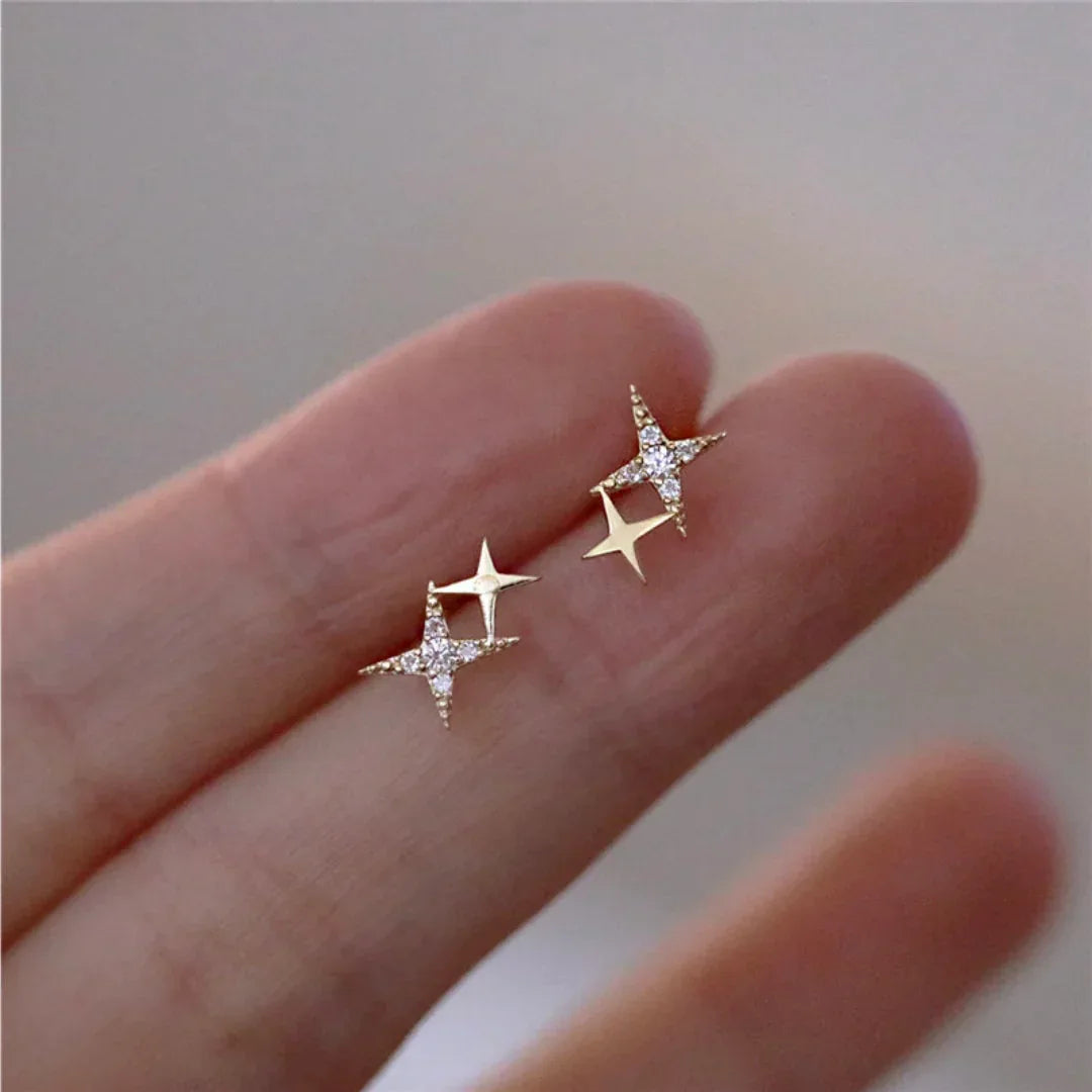 Shimmering Star Gold Earrings - MABEL LONDON