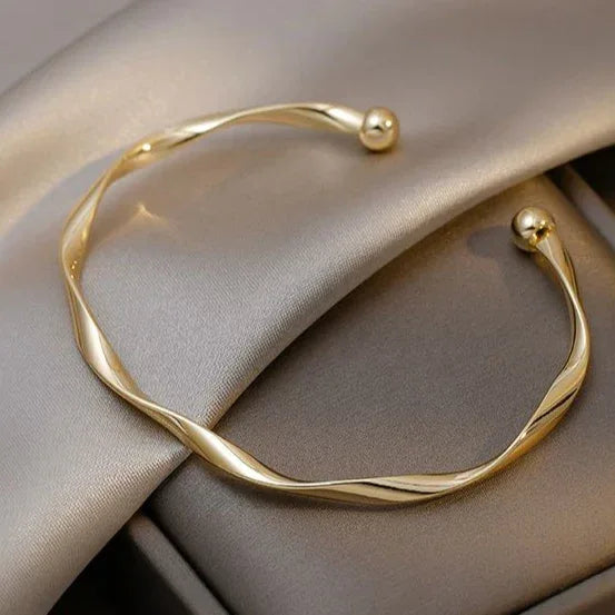 Elegant Polished Gold Bracelet - MABEL LONDON