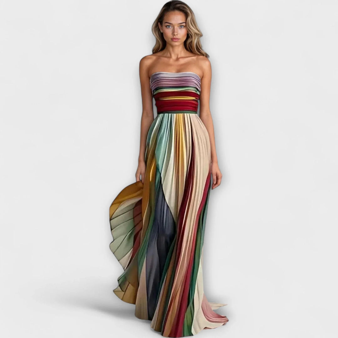 MARIGOLD™ – Bold & Flowing Strapless Dress - MABEL LONDON