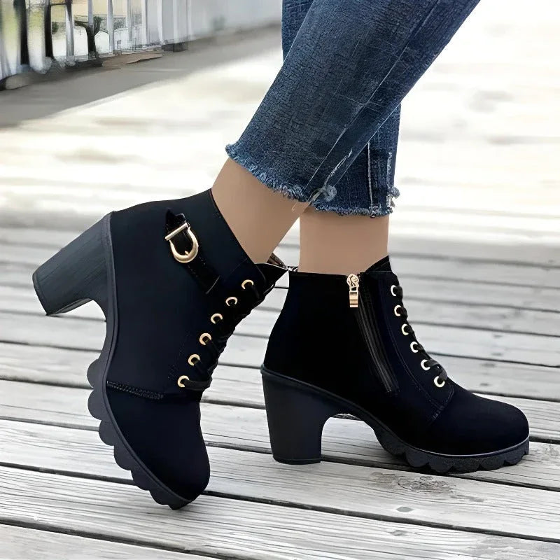 Chelsea | Black Heeled Ankle Boots - MABEL LONDON